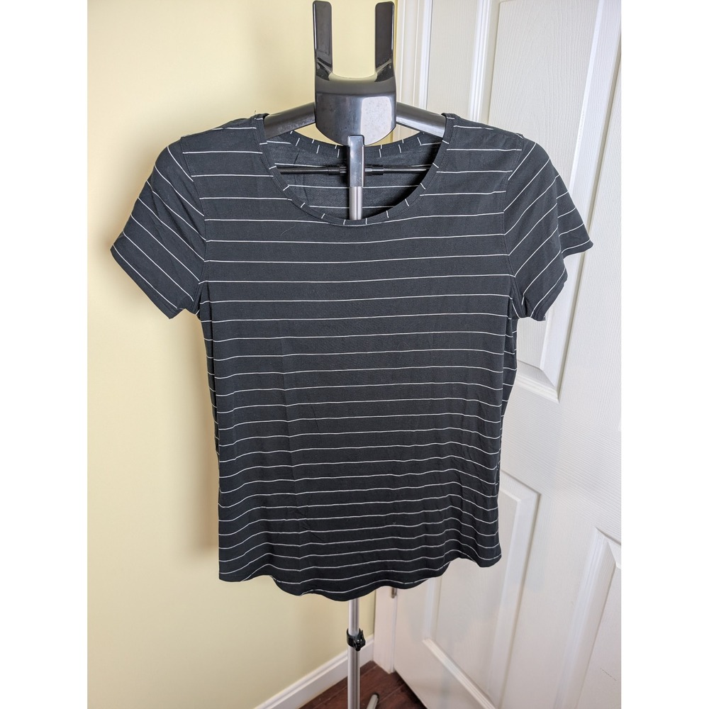 Lululemon Love Crew III Tee 8 Short Serve Stripe Black White